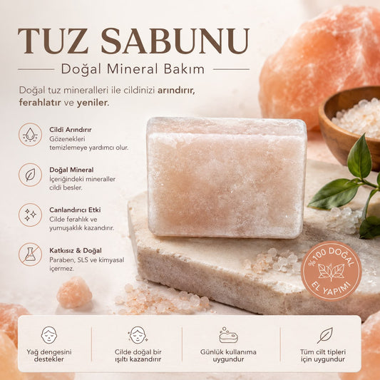 Tuz Sabunu Doğal Mineral Bakım Sabunu – El Yapımı Doğal Sabun