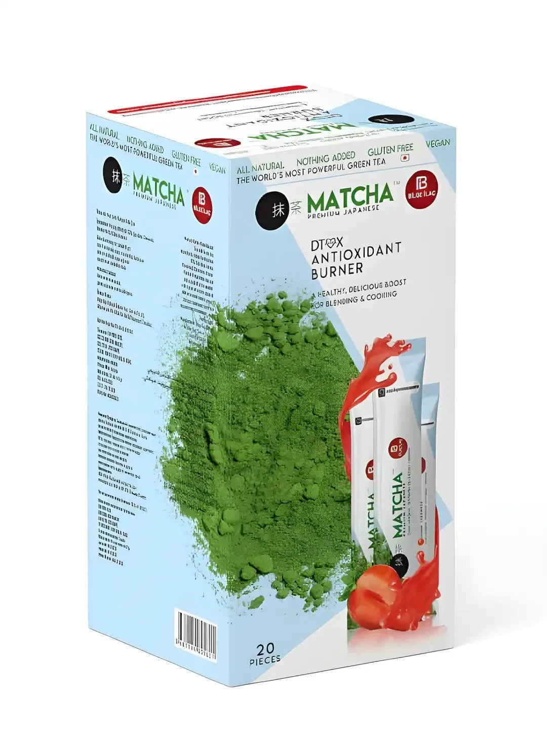Matcha Premium Japanese Toz Çilek Aromalı Çayı 20 X 10 G Şase Orijinal Tozu