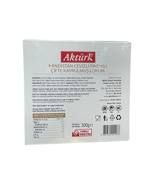 Aktürk Hindistan Cevizli Fındıklı Lokum 300 Gram 2
