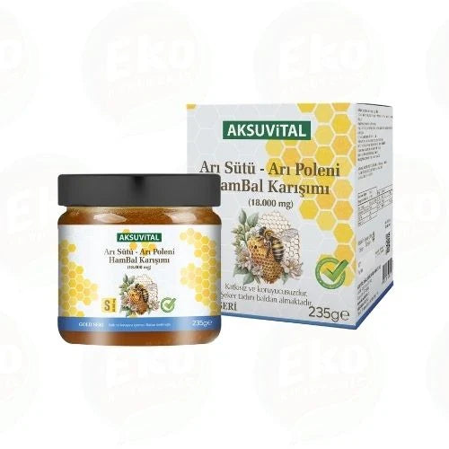 Arı Sütü Bal Polen (S) 18.000 mg – Yetişkinler İçin Doğal Arı Ürünleri Karışımı 220 g
