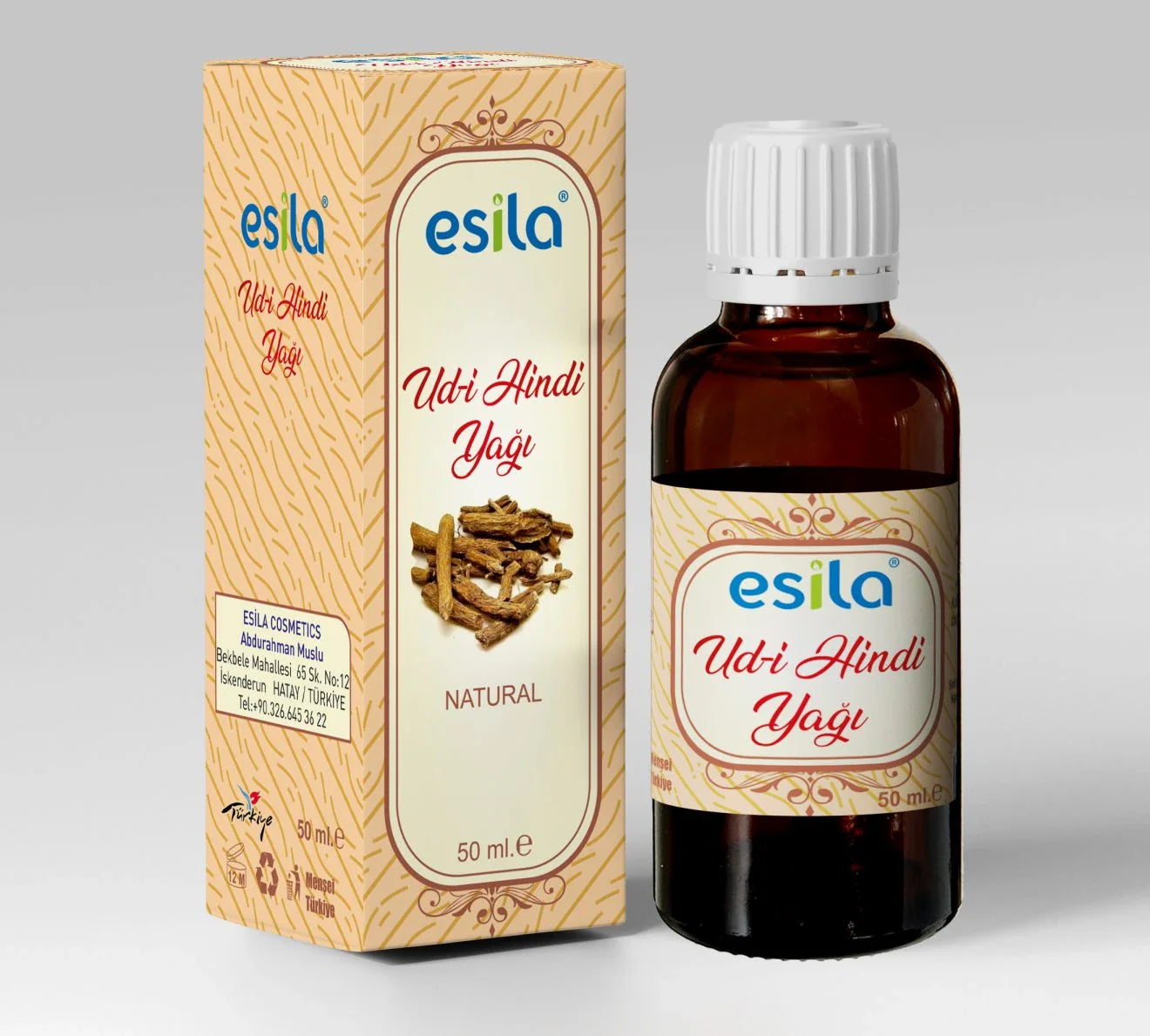 Esila Ud-i Hindi Yağı 50 ml – Bitkisel Destek Yağı | Bağışıklık & Solunum Destekleyici Udi Hindi Yağı