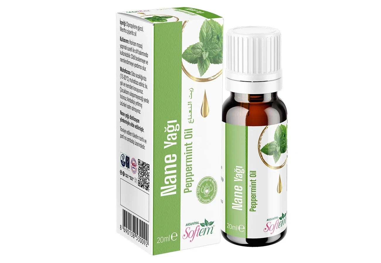 Softem Nane Yağı 20 ml – Distilasyon Yöntemiyle Elde Edilmiş Uçucu Yağ | Ferahlatıcı Aromaterapi & Masaj Yağı