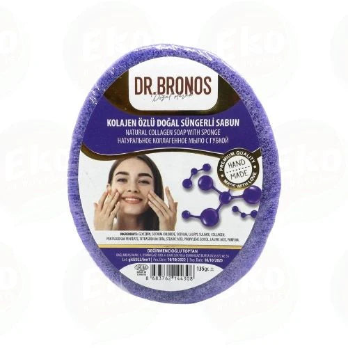 Dr. Bronos Kolajen Özlü Doğal Süngerli Sabun – Sıkılaştırıcı & Yaşlanma Karşıtı Yüz ve Vücut Sabunu