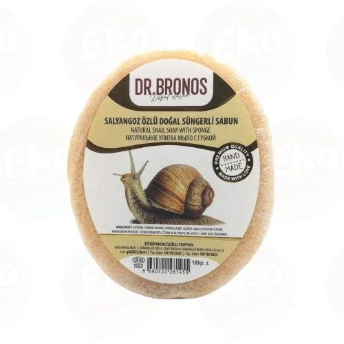 Dr. Bronos Salyangoz Özlü Doğal Süngerli Sabun – Onarıcı & Anti-Aging Yüz ve Vücut Sabunu | Peeling Etkili