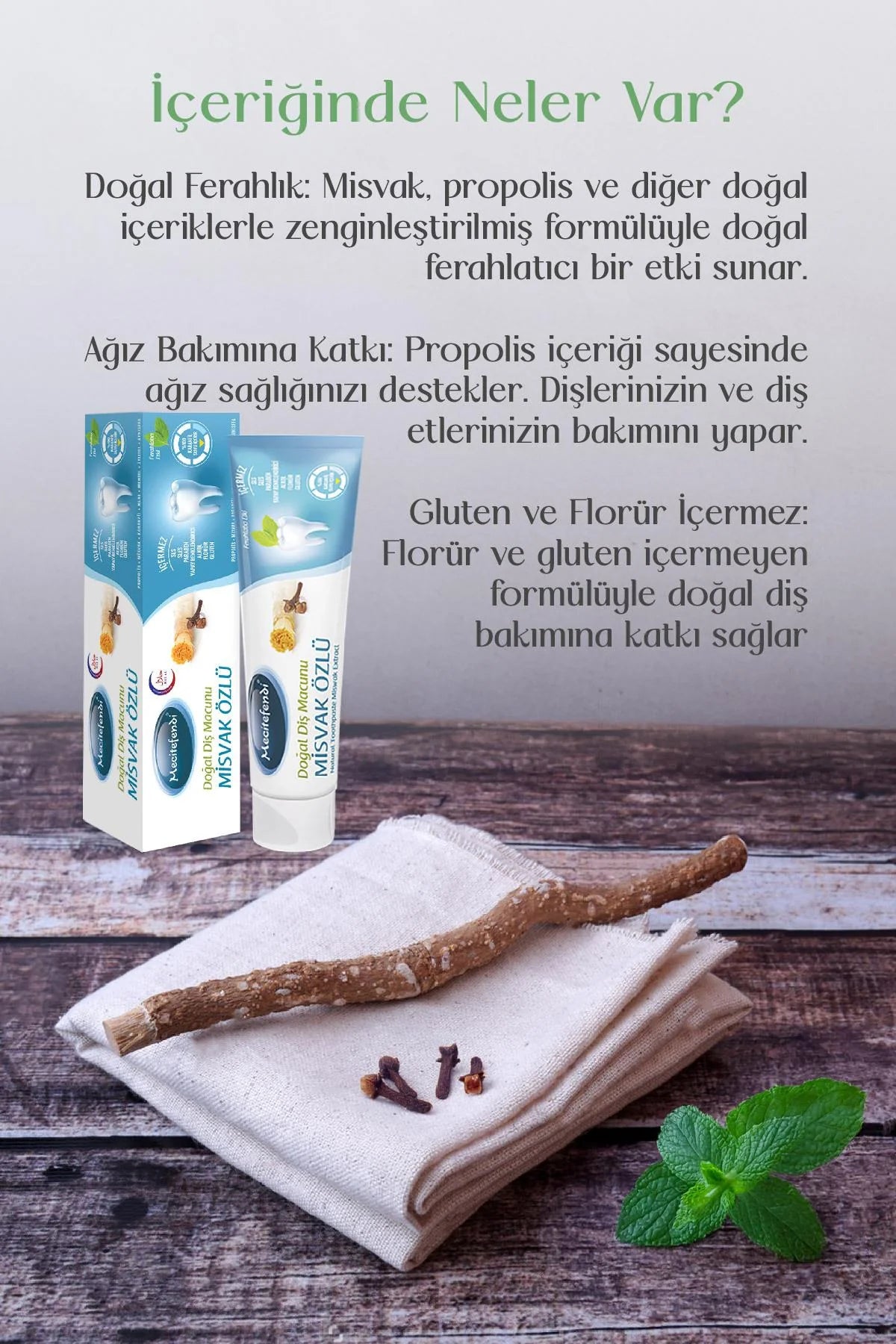 Mecitefendi Misvak Özlü Doğal Diş Macunu 3