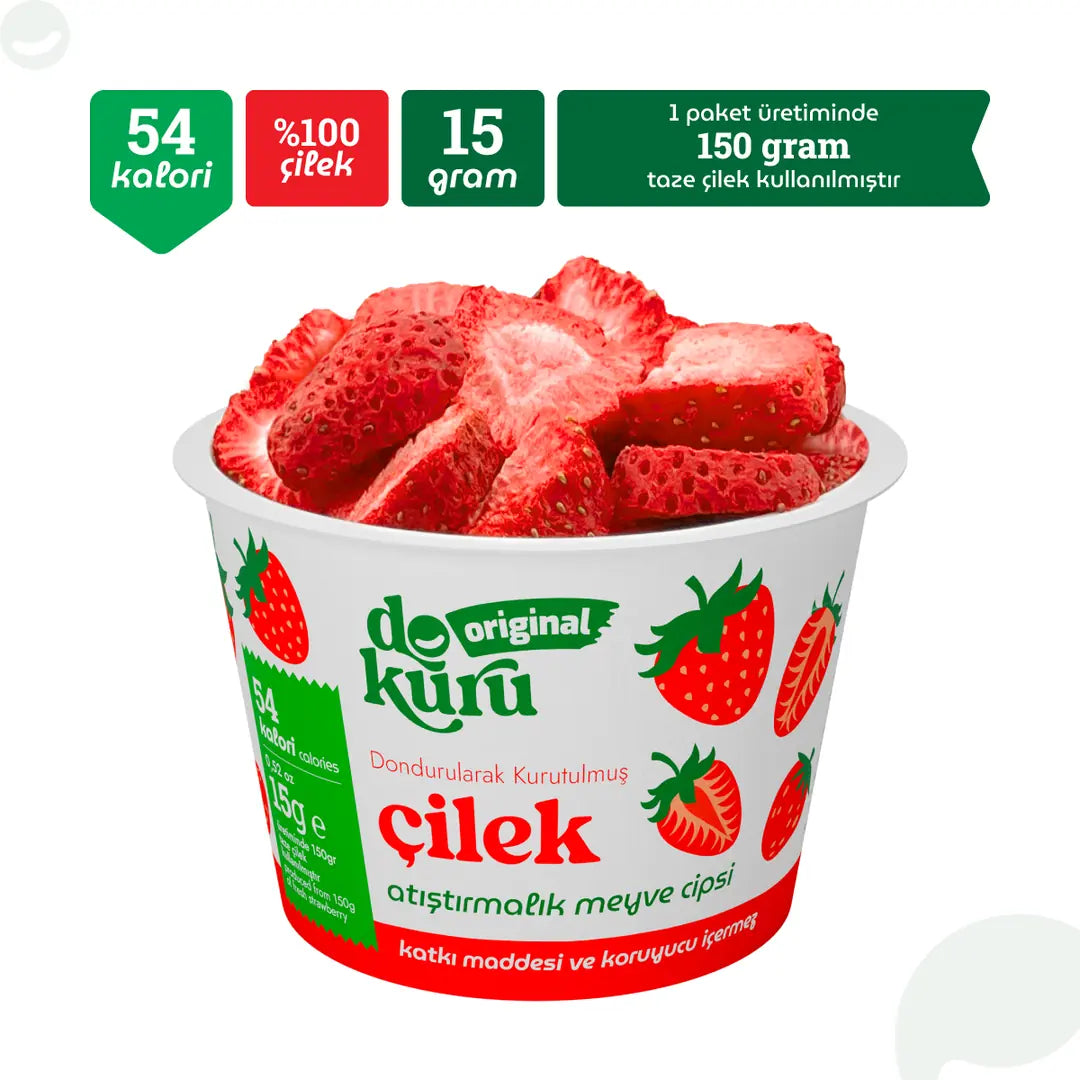 Dokuru Çilek Cipsi 15 gr – %100 Doğal Freeze Dry Çilek, Katkısız Sağlıklı Atıştırmalık 3