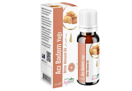 Softem Acı Badem Yağı 20 ml – Soğuk Sıkım Prunus Amygdalus Amara Oil | Cilt Nemlendirici & Doğal Bakım Yağı