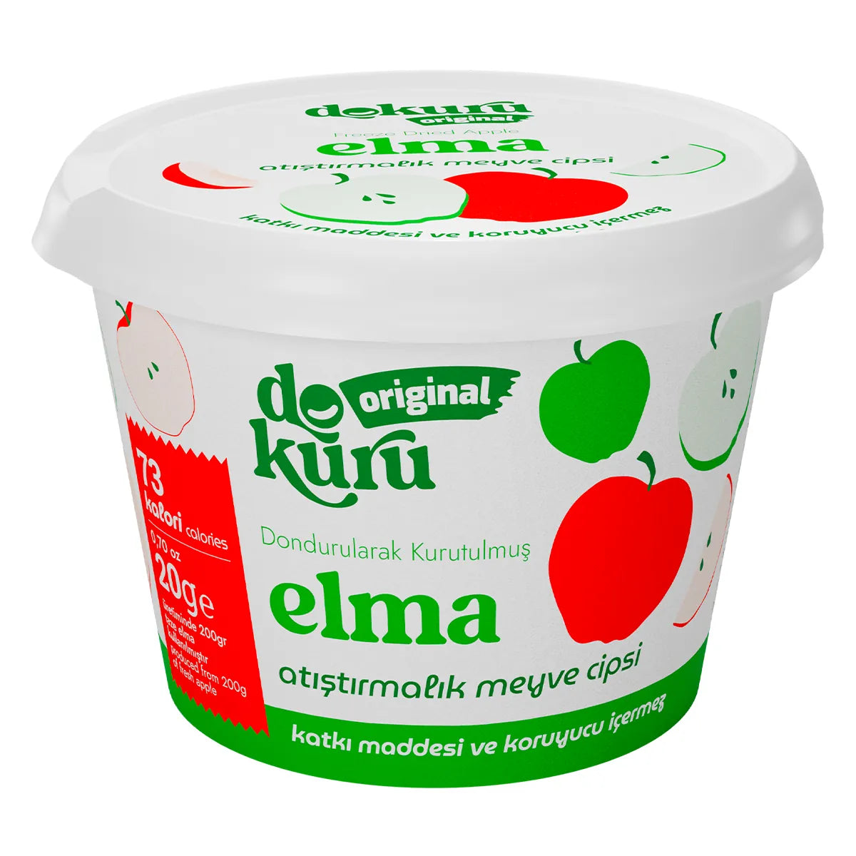 Dokuru Elma Cipsi 20 gr – %100 Doğal Freeze Dry Elma, Katkısız Sağlıklı Atıştırmalık