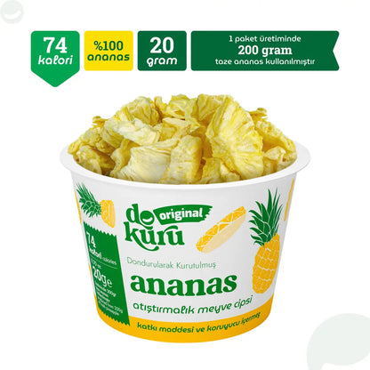 Dokuru Ananas Cipsi 20 gr – %100 Doğal Freeze Dry Ananas, Katkısız Sağlıklı Atıştırmalık