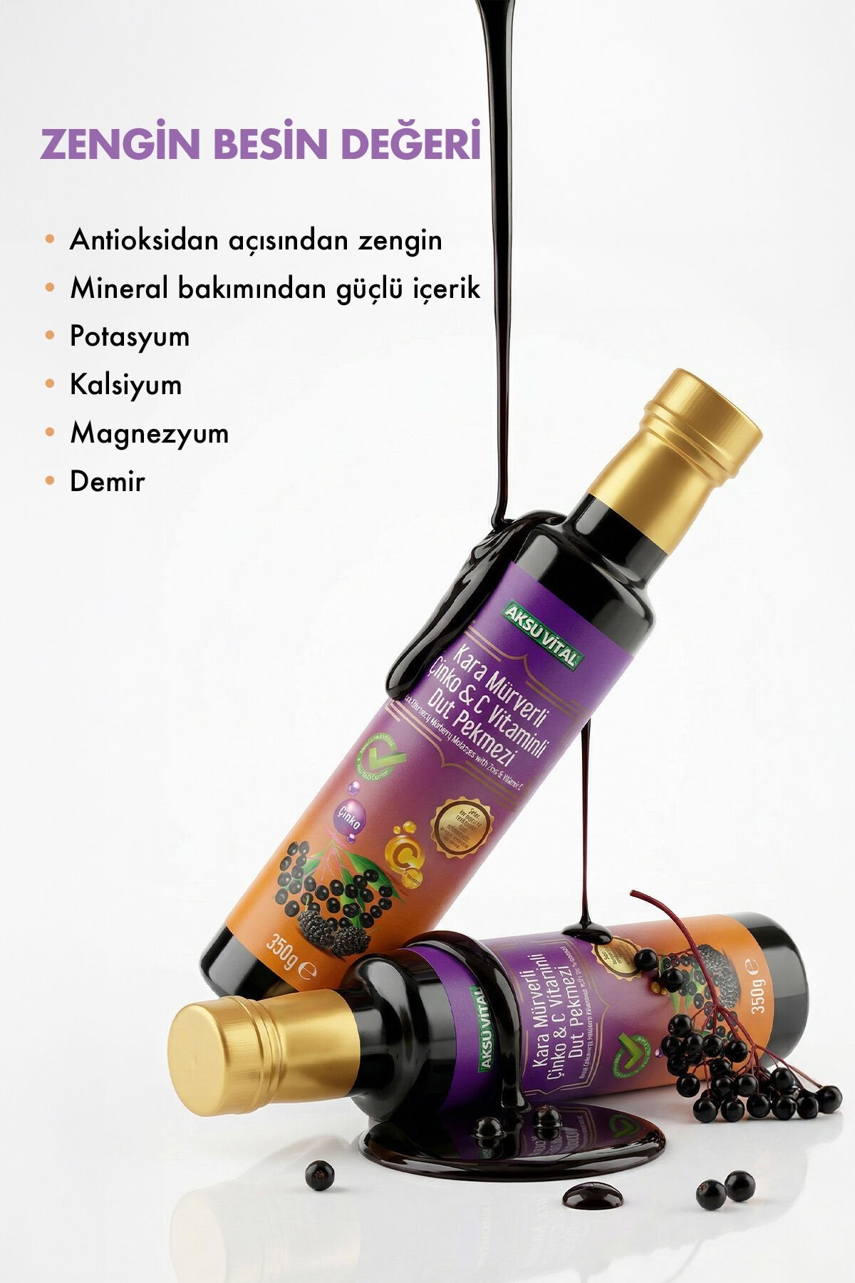 Aksuvital Kara Mürverli Dut Pekmezi