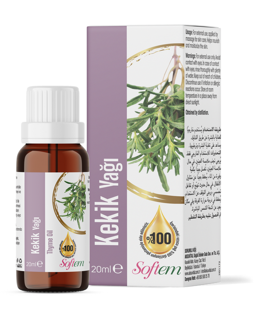 Softem Kekik Yağı 20 ml – Distilasyon Yöntemiyle Elde Edilmiş Uçucu Yağ | Saç Bakımı ve Aromaterapi Yağı