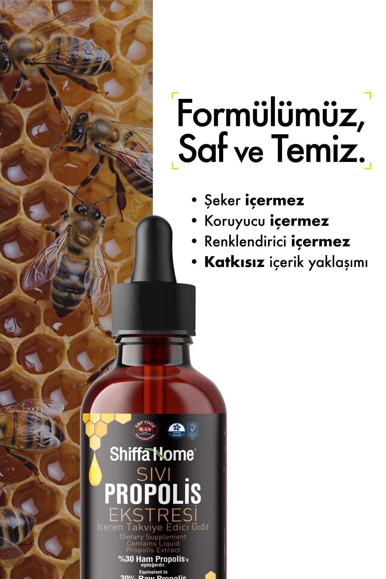 Shiffa Home Sıvı Propolis 20 ml – Propolis Ekstresi İçeren Sıvı Takviye | Şeker, Koruyucu ve Renklendirici İçermez